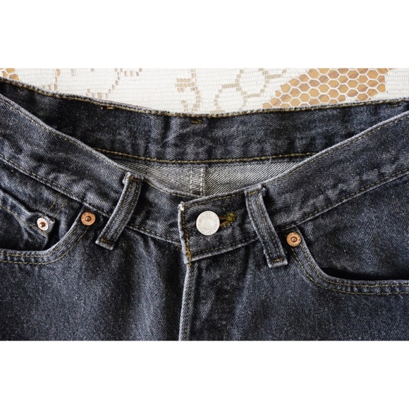 Vtg 80s Levi's 501 Dark Grey Tapered Jeans est. 2 - Picture 3 of 7